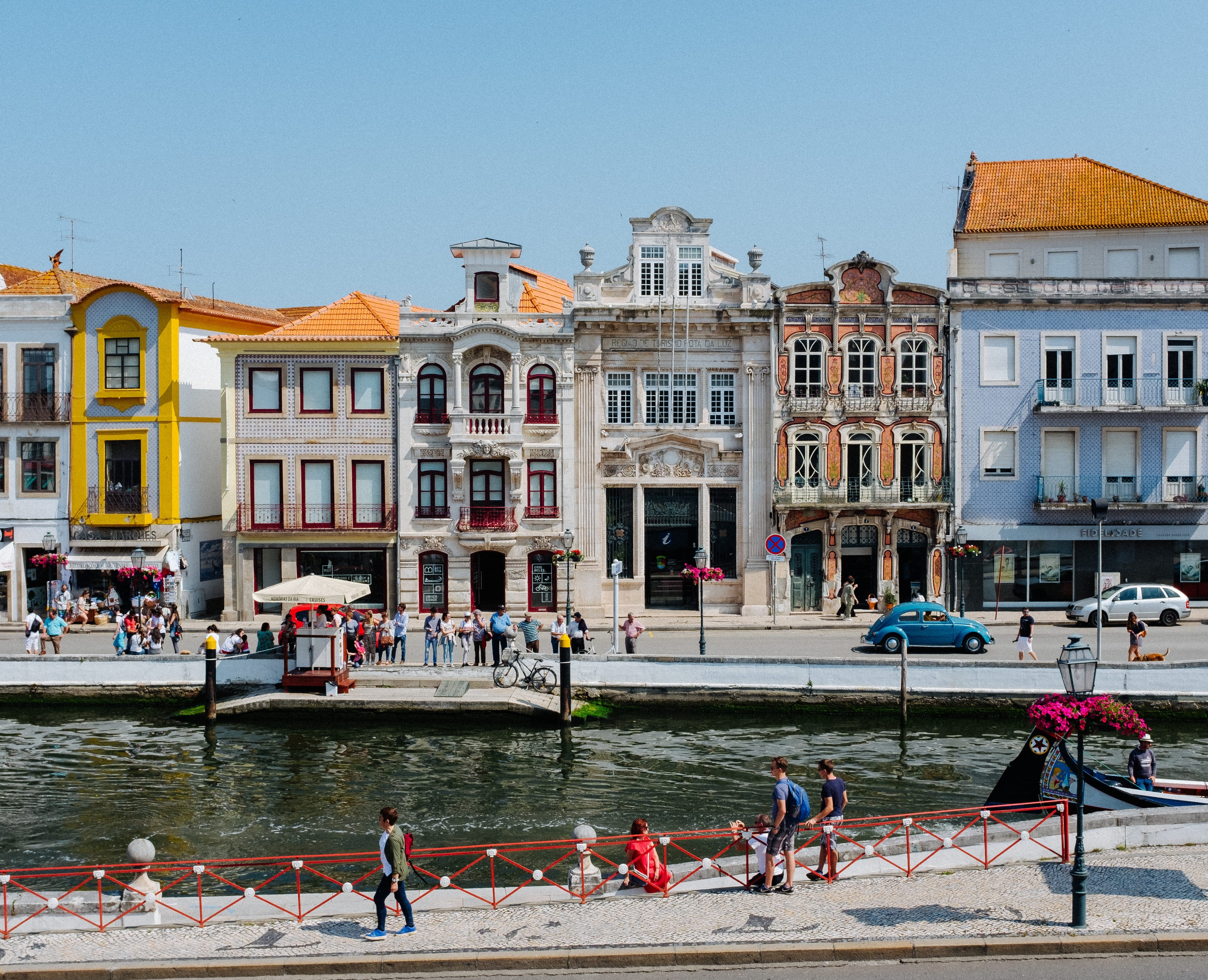 portugal - colorful buildings on water